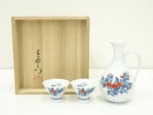 今泉今右衛門造　錦華絵酒器セット（共箱）